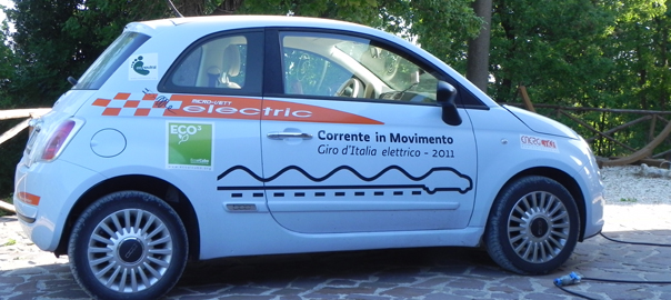 Il PeR ricarica la 500 elettrica di Correnteinmovimento